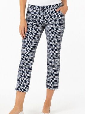 Lilly Pulitzer Luxury Capri Pants Size 2 Tickle the Ivories Navy White